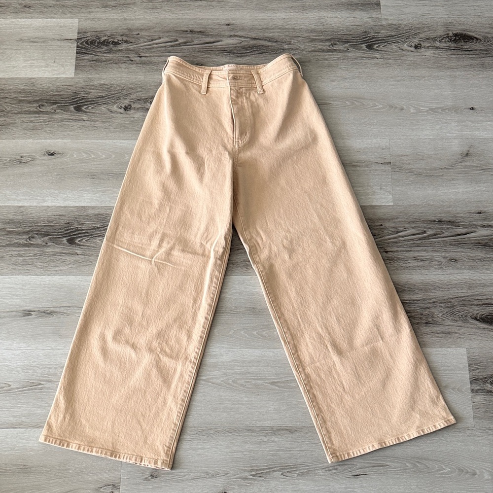 High Waisted Wide-Leg Denim Pants - size 4 - Brand New